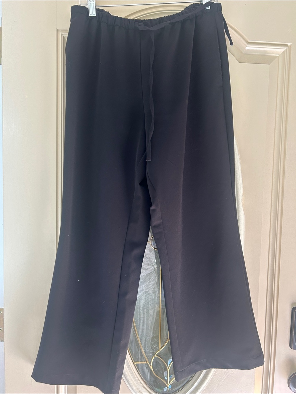 Black womans Wide Leg Pull-On Pants - Picture 1 of 3